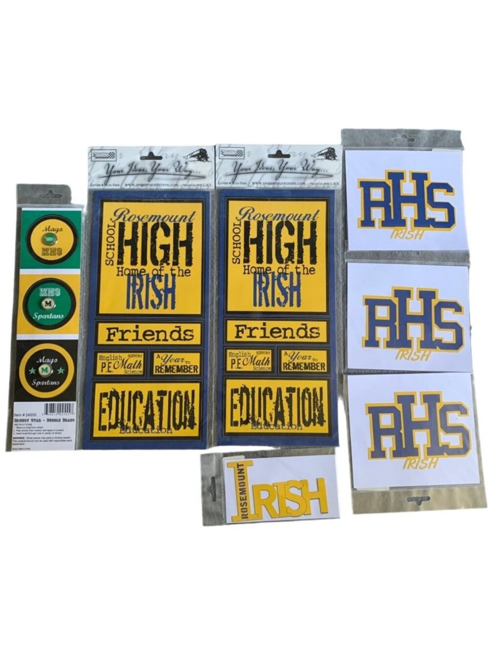 Rosemount High School Irish Stickers Decals Assorted School Spirit Designs